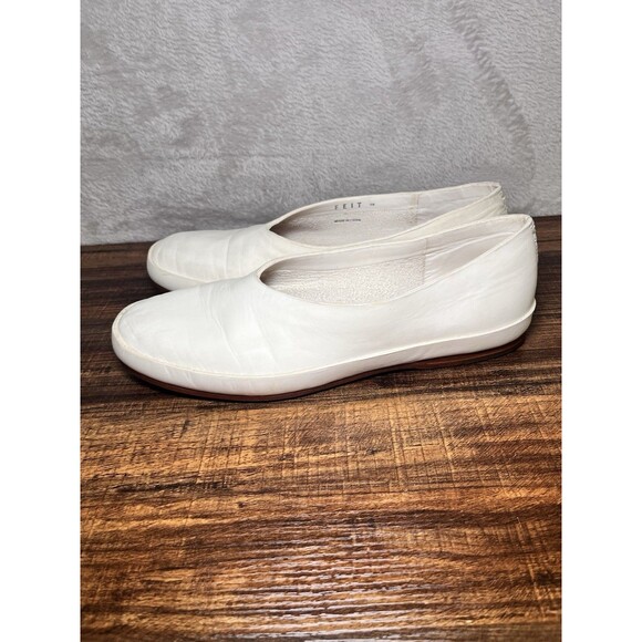 FEIT Handsewn Slippers White Leather Slip Ons Loafers Formal Quiet Luxury US 10 - Picture 11 of 11